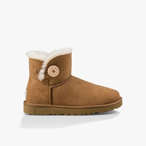 Ugg Mini Bailey Button II Klassiska Stövlar Dam Bruna (693704INP)